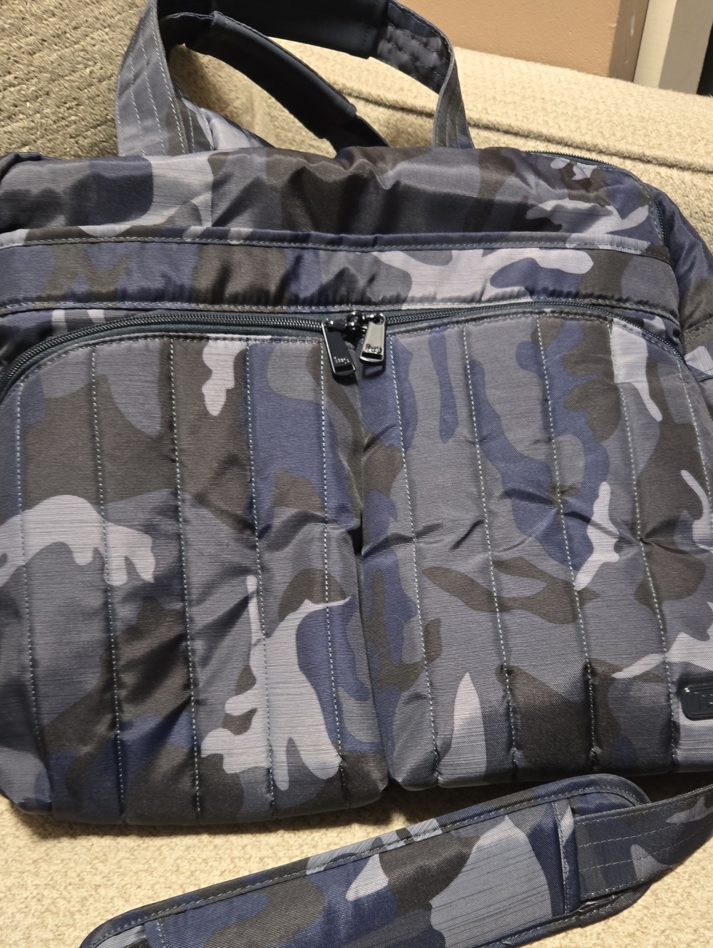 Lug Boxer Camo Quilted Shoulder Bag - Blue/Gray Unisex